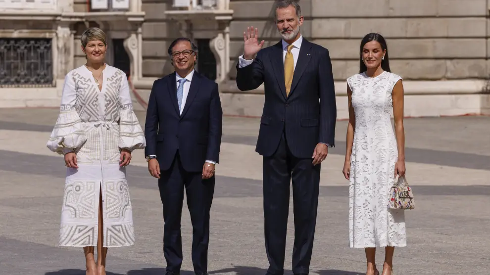 Los reyes de España reciben al presidente de Colombia