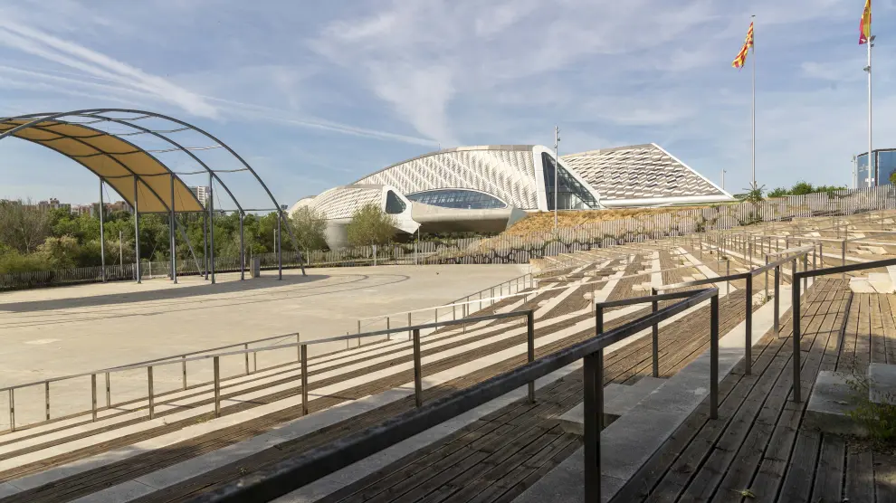 Estado actual del anfiteatro de la Expo en Zaragoza