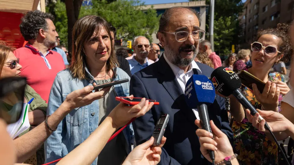 El presidente aragonés, Javier Lambán, se ha referido a la unión de Astún-Candanchú en un acto de partido organizado este sábado en Zaragoza.