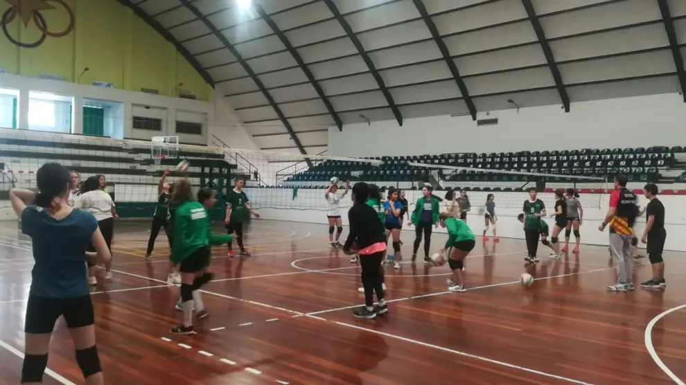 Sesión de entrenamiento del CV Huesca.
