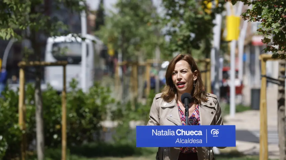 Natalia Chueca, en la avenida Navarra.