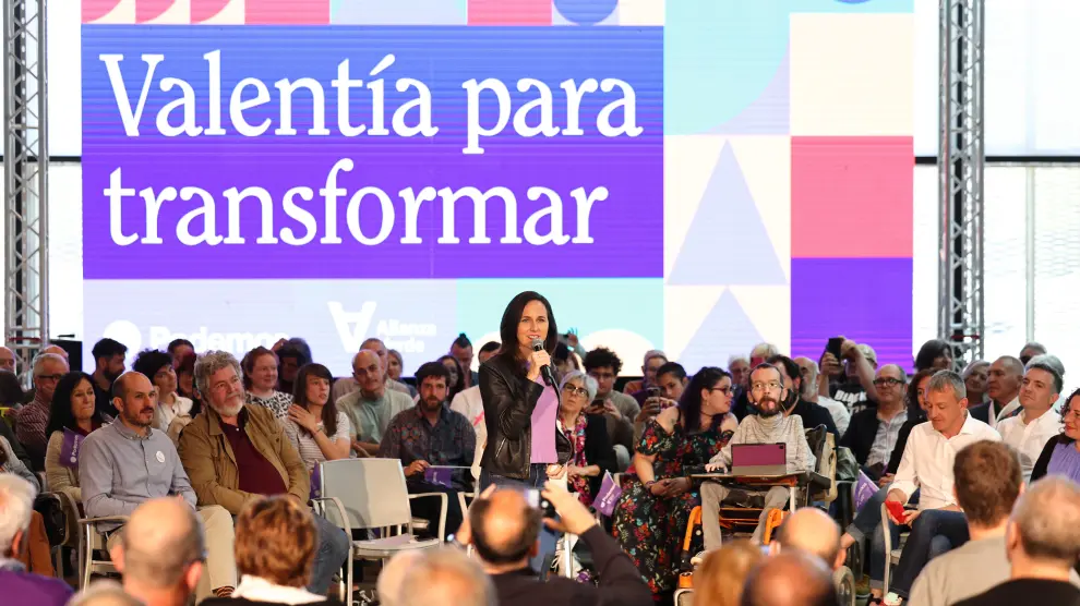 Mitin central de campaña de Unidad Podemos en Zaragoza.