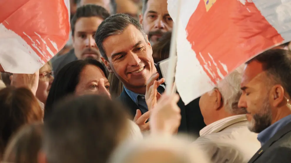 Pedro Sánchez, este domingo en un mitin del PSOE en Valladolid.