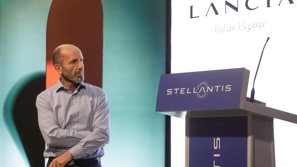 Luca Napolitano, consejero delegado de Lancia, en el auditorio de las instalaciones de Stellantis en Figueruelas.