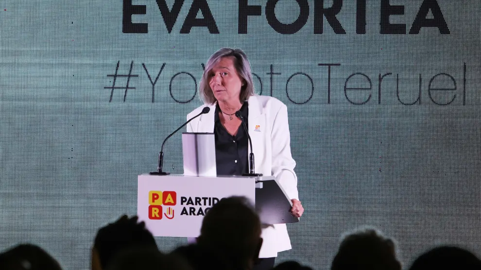 Eva Fortea, en el mitín del Banco de España.