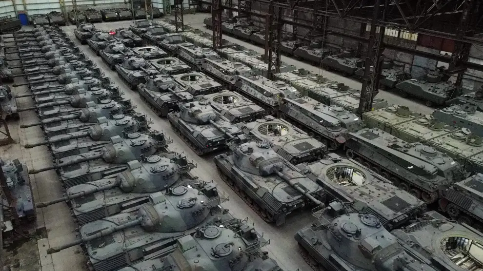 Docenas de tanques Leopard 1 de fabricación alemana.