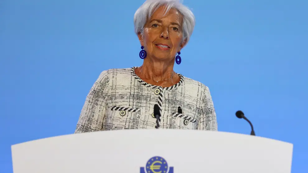 Christine Lagarde, presidenta del BCE, tras la reunión de este jueves 15 de junio.
