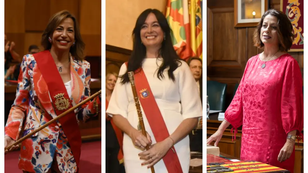 Las alcaldesas Natalia Chueca, Lorena Orduna y Emma Buj