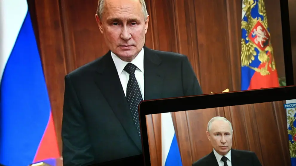 El presidente de Rusia, Vladimir Putin se dirige a la nación por la crisis en el país por los mercenarios Wagner