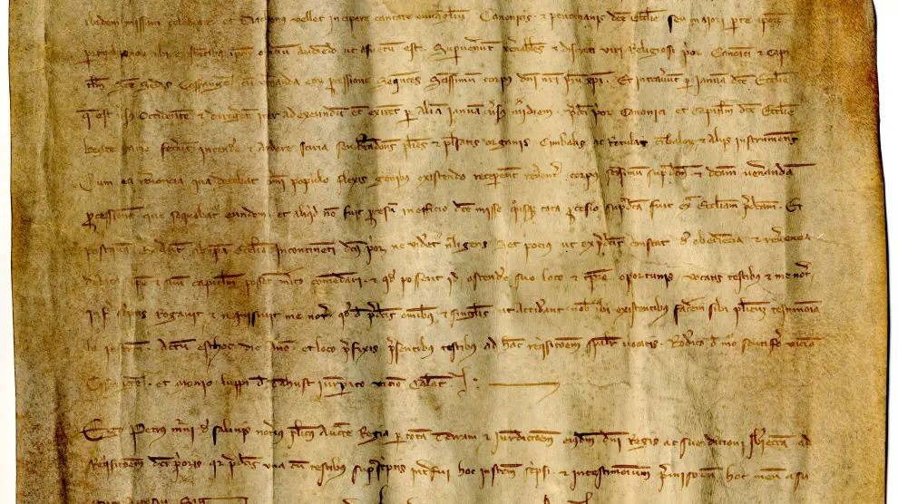 Documento en el que se constata la procesión el 14 de junio de 1324.