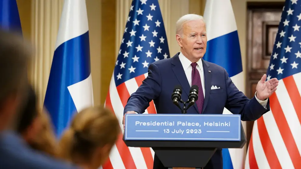 El presidente de Estados Unidos, Joe Biden, este jueves en Finlandia