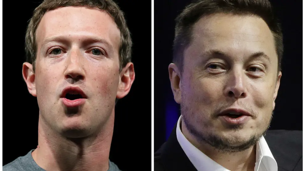 Mark Zuckerberg, a la izquierda, y Elon Musk.