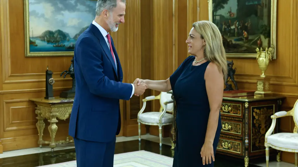 El Rey recibe en Zarzuela a la líder de Coalición Canaria, Cristina Valido.