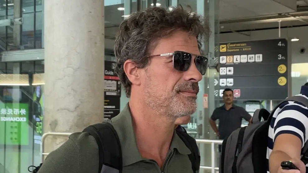 El actor Rodolfo Sancho, a su llegada a Bangkok (Tailandia).