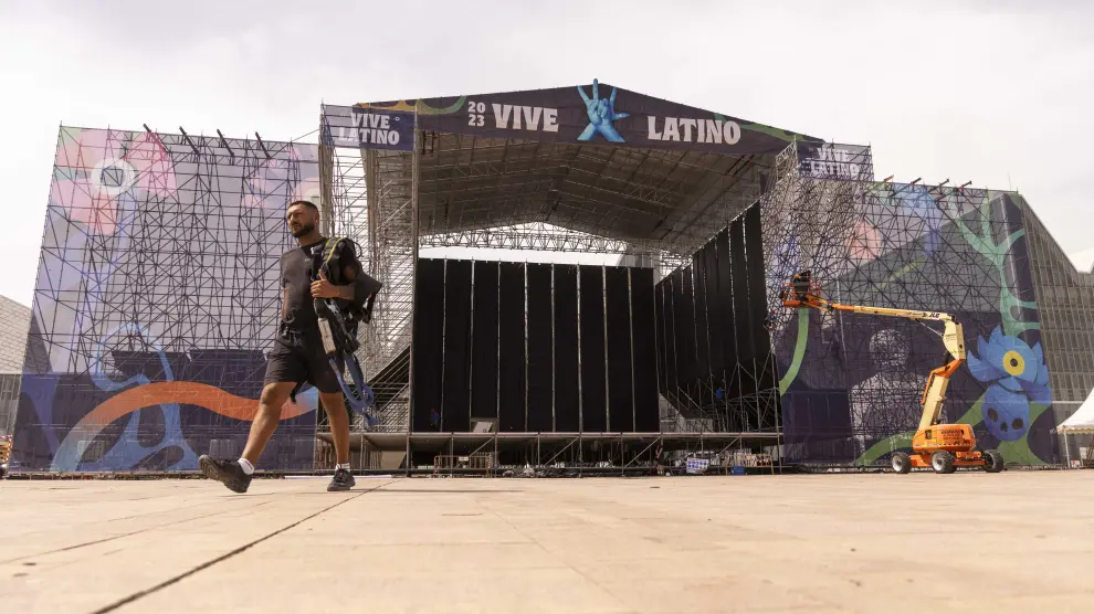 El escenario Ambar del Vive Latino, casi a punto para la instalación técnica que comienza hoy