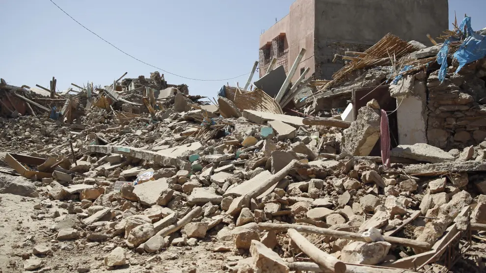 Destrozos en la aldea de Tafagajt, en Marruecos, cerca del epicentro del devastador terremoto