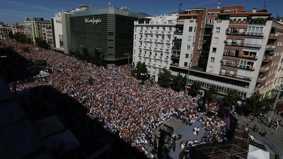 Acto del PP  en Madrid contra la amnistía.