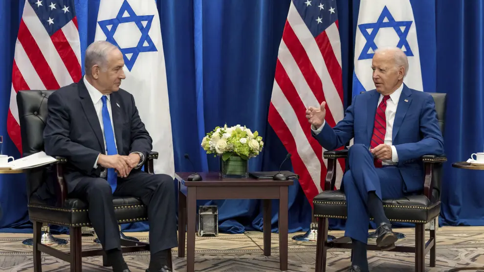 Reunión entre el presidente de Estados Unidos, Joe Biden, y el primer ministro de Israel, Benjamin Netanyahu.