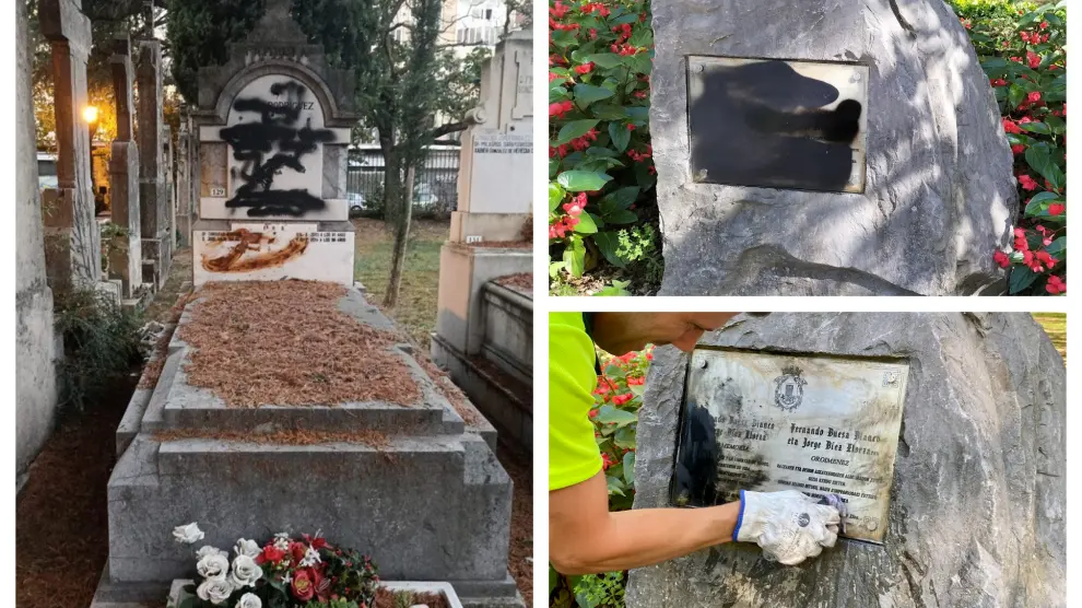 Actos vandálicos contra la memoria de Fernando Buesa en el cementerio de Vitoria