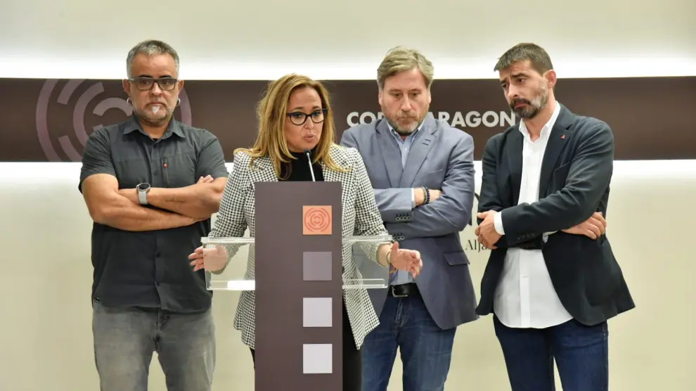 Andoni Corrales, Mayte Pérez, José Luis Soro y Álvaro Sanz, este jueves.