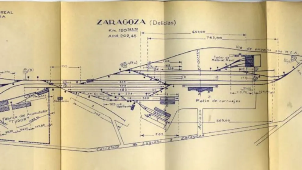 Los planos originales de hace 90 años que distribuían los espacios de la estación.