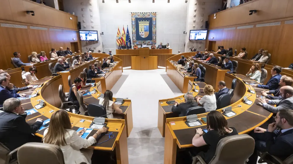 Pleno de constitución de la XI legislatura en las Cortes de Aragón, el pasado mes de junio.