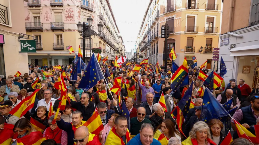 Manifestación en Zaragoza contra la amnistía