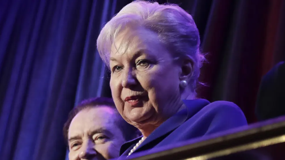 FILE - Federal judge Maryanne Trump Barry, older sister of Donald Trump, sits in the balcony during Trump's election night rally in New York, Nov. 9, 2016. Maryanne Trump Barry, a retired federal judge and former president Donald Trump's oldest sister, has died at age 86 at her home in New York. (AP Photo/Julie Jacobson, File) Associated Press/LaPresse Only Italy and Spain