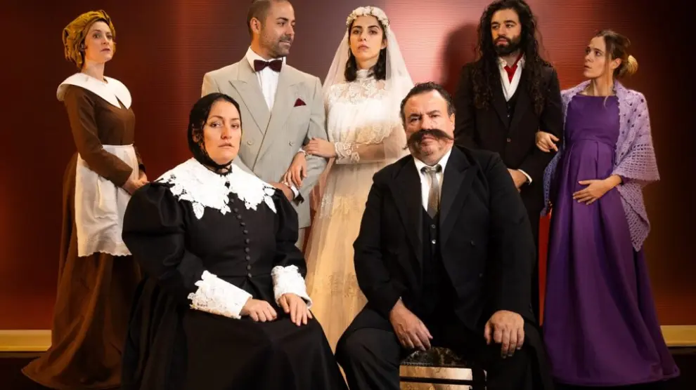 El elenco de 'Bodas de sangre', de la compañía zaragozana Teatro del Temple