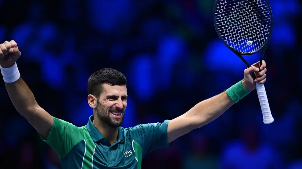 Djokovic celebrando la victoria