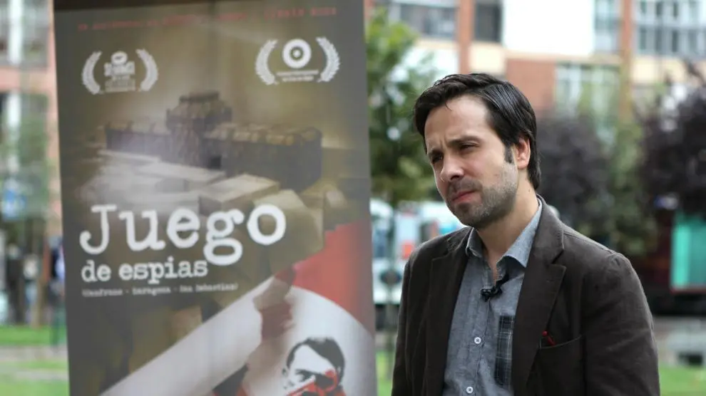 El director Germán Roda, en el estreno del documental 'Juego de espías' en la Seminci de Valladolid en 2013.
