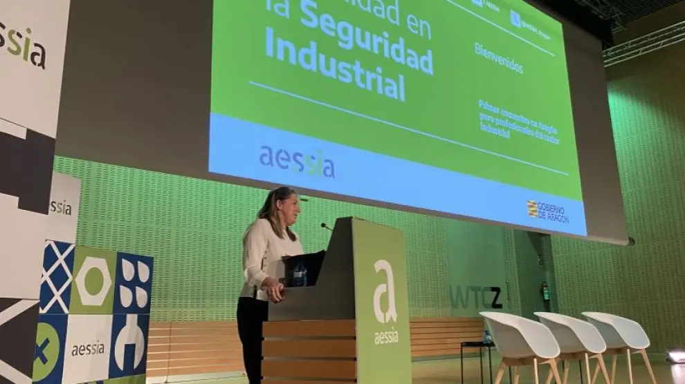 Mar Paños, directora general de Promoción Industrial del Gobierno de Aragón, en la jornada organizada por Aessia el pasado jueves en Zaragoza.