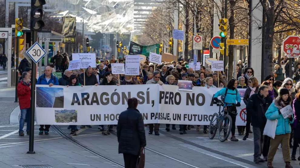 Manifestación en defensa del planeta, en el paseo Independencia de Zaragoza.