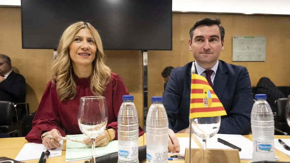 La vicepresidenta de Aragón, Mar Vaquero, en la reunión que preside la ministra María Jesús Montero.