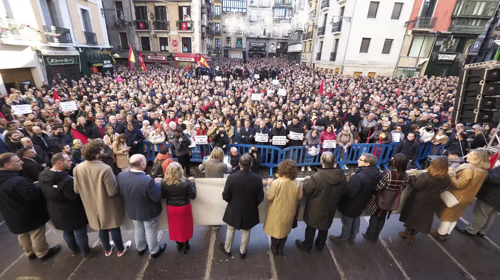 Un momento de la manifestación en Pamplona.