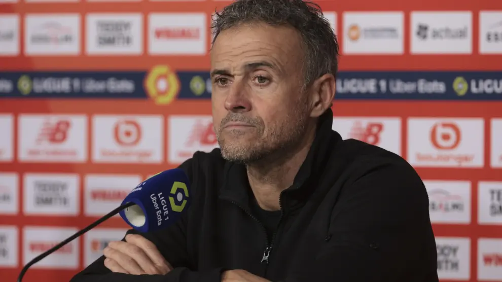 PSG coach Luis Enrique during the post-match press conference following the French championship Ligue 1 football match between Losc Lille and Paris Saint-Germain on December 17, 2023 at Pierre Mauroy stadium in Villeneuve-dAscq near Lille, France - Photo Jean Catuffe / DPPI..AFP7 ..18/12/2023 ONLY FOR USE IN SPAIN [[[EP]]]