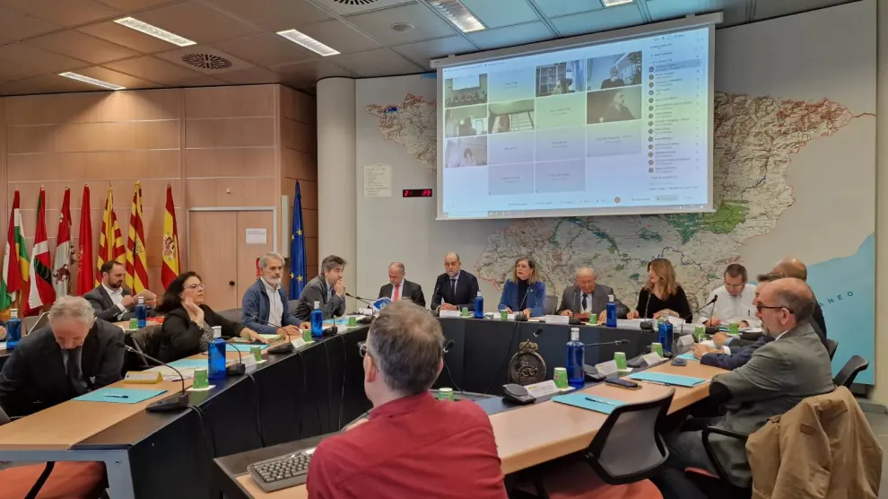 Reunión de la Junta de Gobierno de la Confederación Hidrográfica del Ebro hoy.