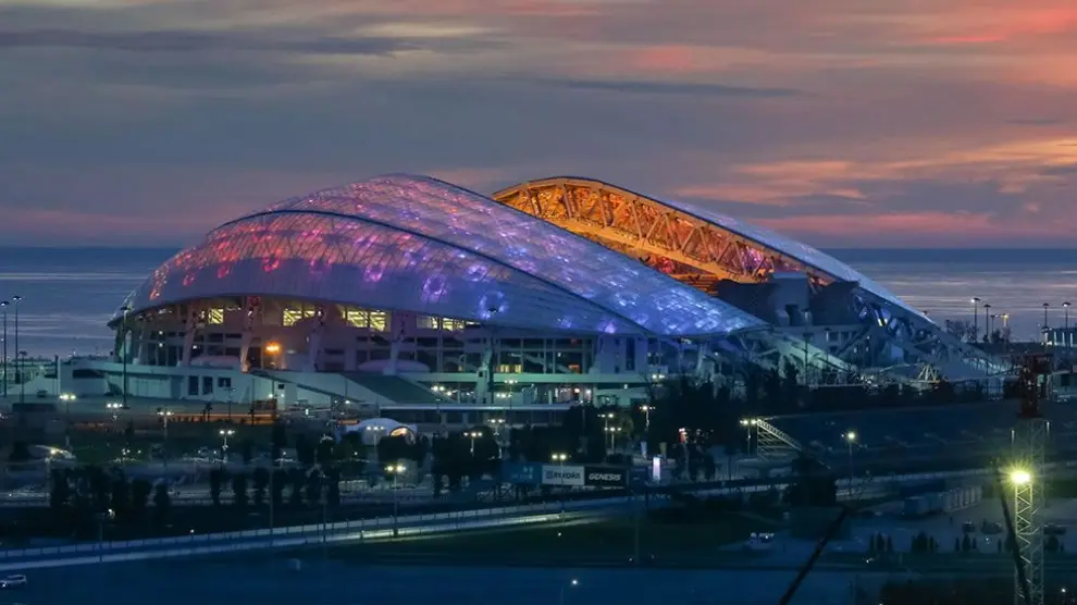 Imagen del estadio de Sochi, sede del Mundial 2018.