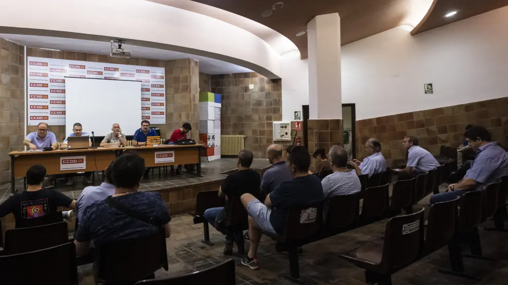Los trabajadores de Avanza, en una de las asambleas informativas celebradas en 2022