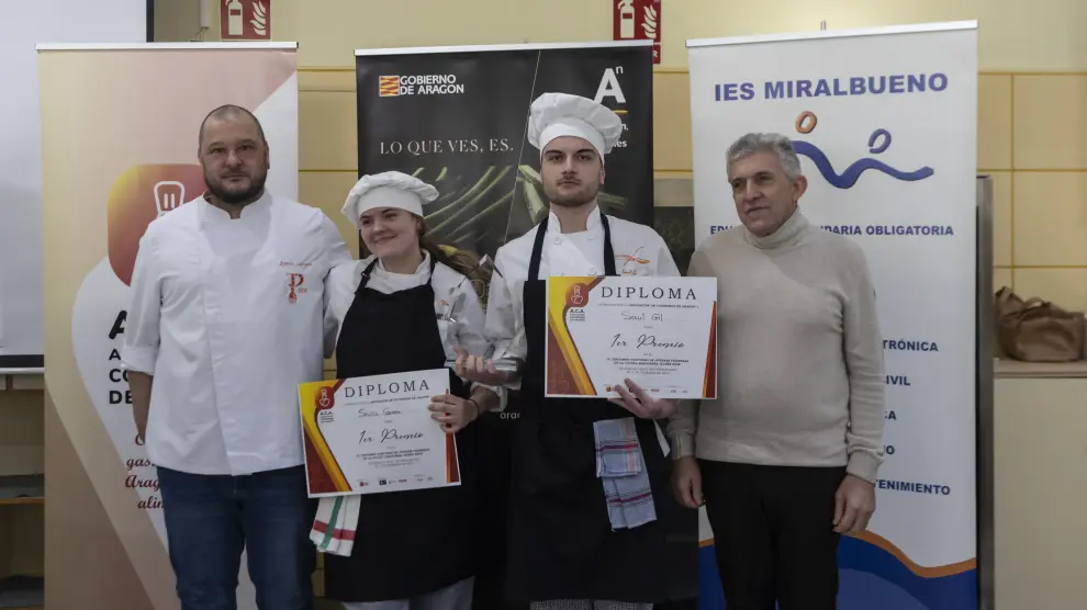 Los ganadores del Certamen Jóvenes Promesas de la Cocina Aragonesa ‘Rubén Ríos'.