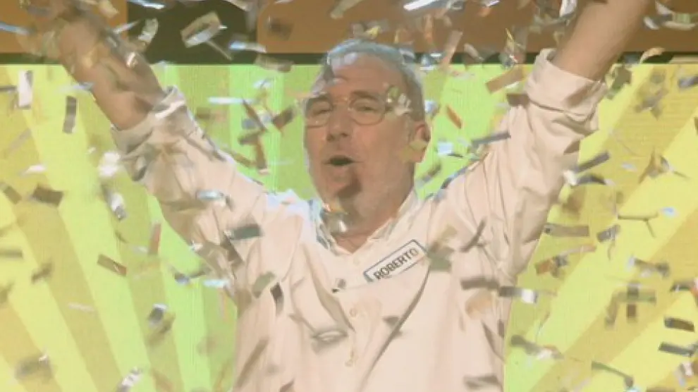 Roberto Perna celebrando el triunfo en 'Atrápame si puedes'