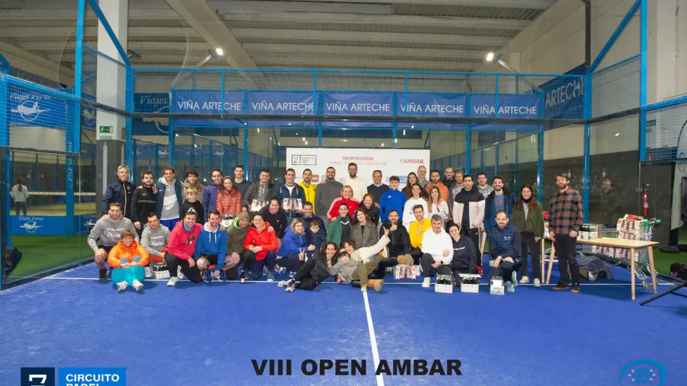 Los finalistas del Open Ambar de Pádel Zaragoza.
