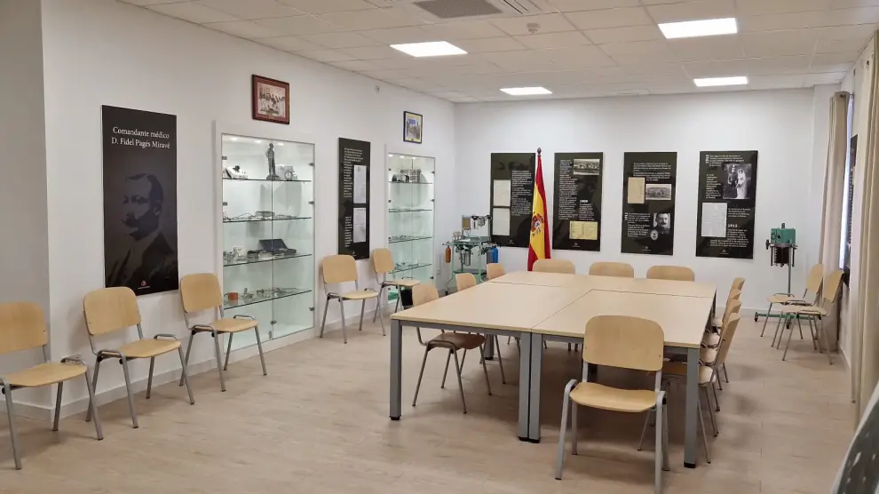 Interior de la sala Fidel Pagés en el Hospital Militar de Zaragoza.