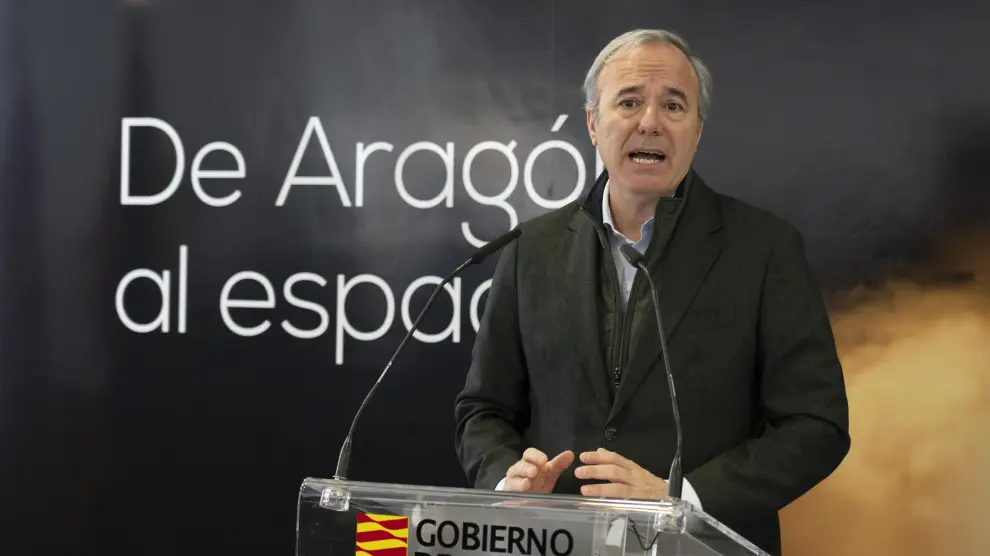 El presidente de Aragón, Jorge Azcón, al anunciar la declaración de utilidad pública de los accesos al hospital.