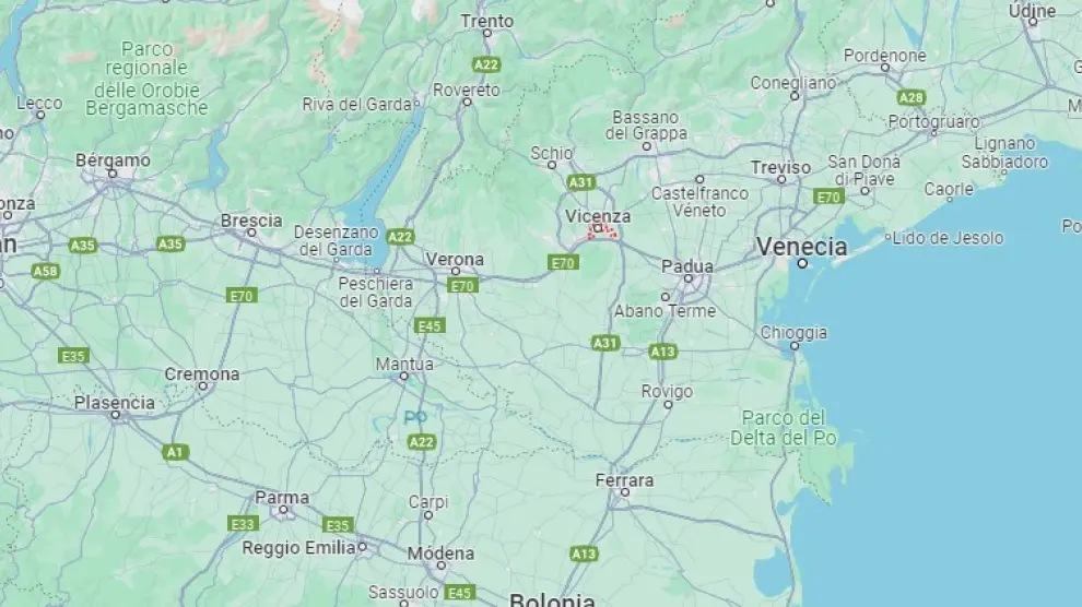 La ciudad de Vicenza, en la región del Véneto, está siendo una de las más afectadas.