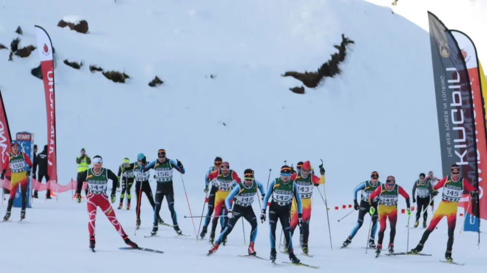 Imagen de archivo de una prueba de esquí de fondo