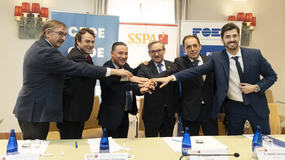 firma de acuerdo entre SSPA y diputaciones provinciales Teruel, Cuenca y Soria_2. Foto Antonio Garcia Bykofoto 05 03 24 [[[FOTOGRAFOS]]]