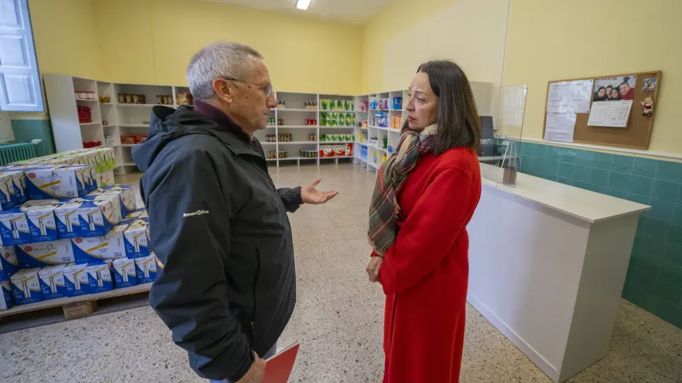 La consejera de Bienestar Social y Familia, Carmen Susín, visita las instalaciones de Caritas en Teruel. foto Antonio Garcia Bykofoto. 08 03 24 [[[FOTOGRAFOS]]]
