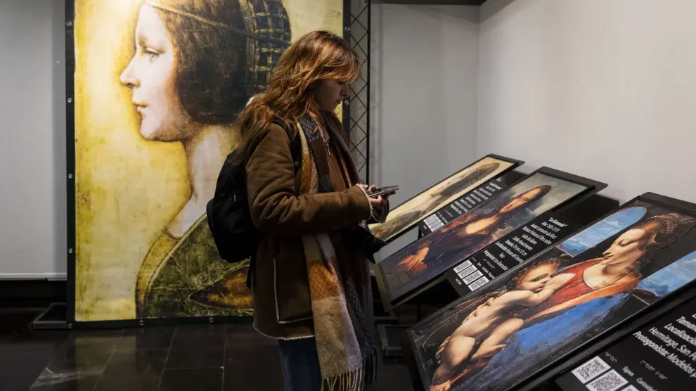 Presentación de la exposición 'Las madonnas de Leonardo' en la sala de exposiciones del Cuarto espacio de la DPZ.