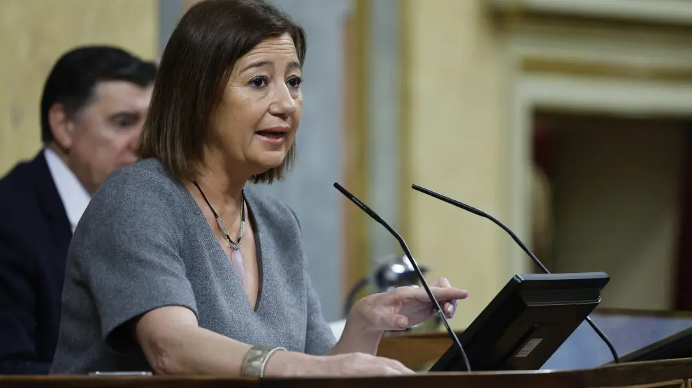 La presidenta de la Cámara Baja, Francina Armengol, durante la sesión de control al Gobierno celebrada este miércoles en el Congreso.
